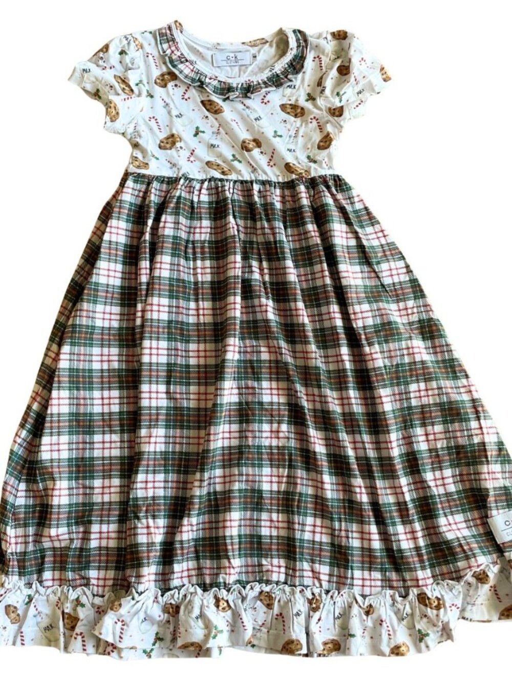 Entire Closet $5! Girl's Bamboo C&K Clothing Christmas Cookies & Milk Dress